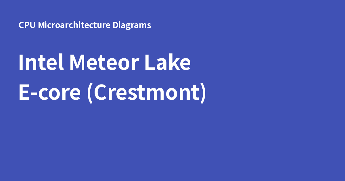 Intel Meteor Lake E-core (Crestmont) - CPU Microarchitecture Diagrams